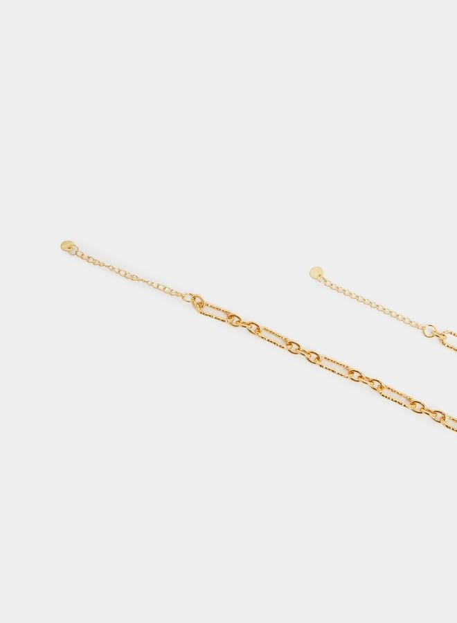 ستايلي طقم من عقد سوار وسلسلة بارزة الملمس - Image 2